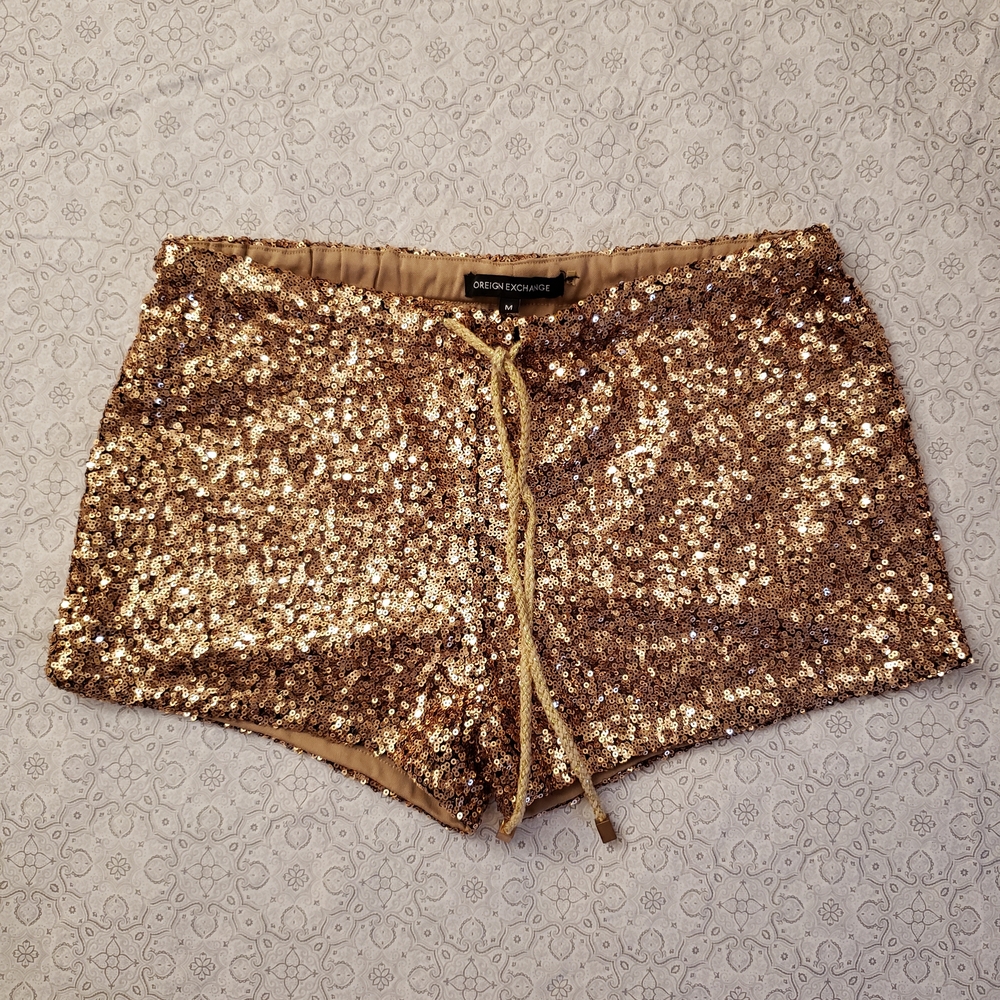 Gold Sequin Women's Shorts